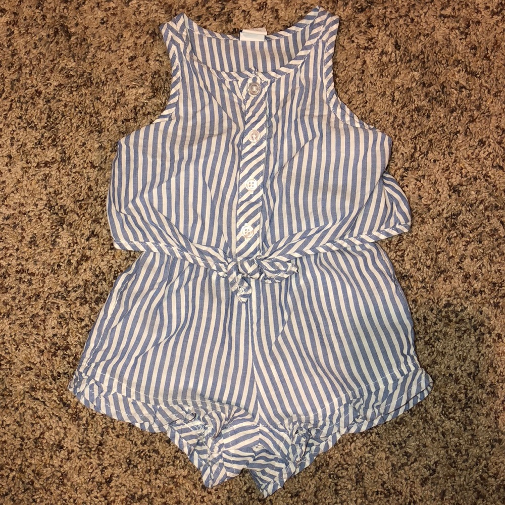 Old Navy blue and white striped romper